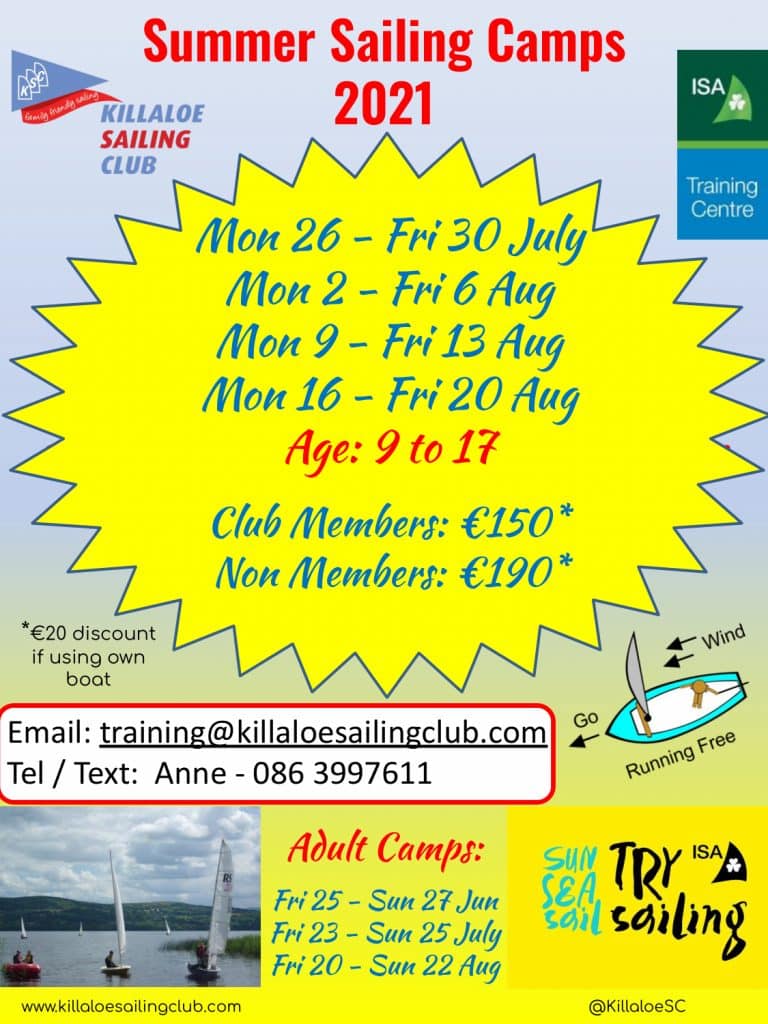 2021 Junior and Adult Sailing Camps See below