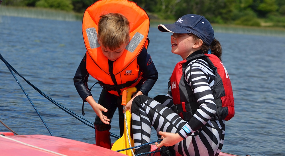 Kids on boat